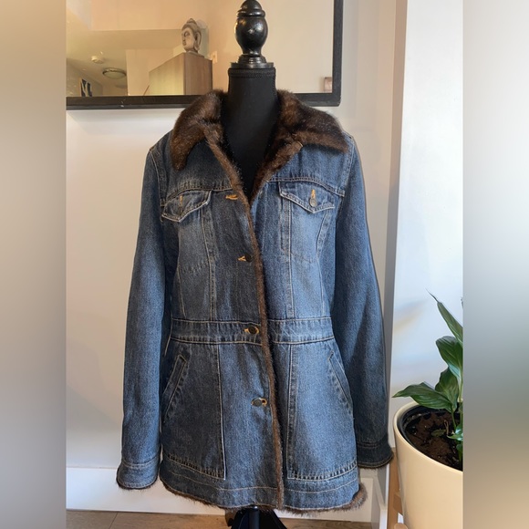 Vintage Marvin Richard’s faux fur jean jacket - Picture 1 of 8